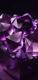 Elegant purple gemstones art with dark purple hues.