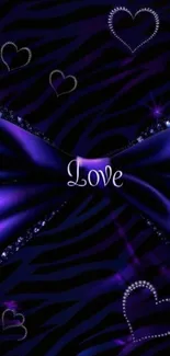 Elegant purple heart wallpaper with chic design