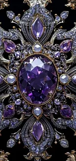 Elegant purple jewel mandala design with intricate details.