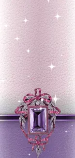 Elegant purple jewel with textured background.