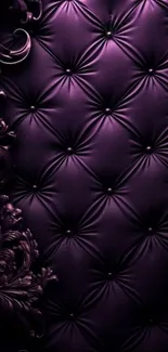 Luxurious purple leather texture with ornate designs.