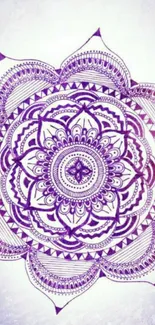 Purple mandala design mobile wallpaper art.