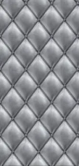 Elegant quilted silver texture phone wallpaper.