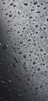 Dark gray mobile wallpaper with textured raindrops.