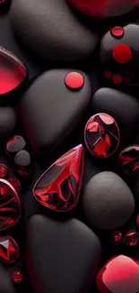 Elegant red and black stones wallpaper for mobile.