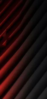 Abstract red and black wave design wallpaper for mobile.