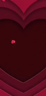 Elegant dark red heart wallpaper design.