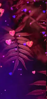 Red leaves with purple hues in artistic mobile wallpaper.