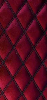 Quilted red leather mobile wallpaper with diamond pattern.