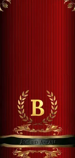 Luxurious red and gold mobile wallpaper with elegant design.