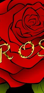 Red rose wallpaper with elegant design.