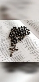 Beautiful rosary on an open Bible, embodying spiritual peace and inspiration.