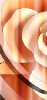 Abstract rose design in pink and orange tones for mobile wallpaper.