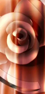 Abstract rose design with elegant copper tones for mobile wallpaper.