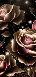 Elegant roses with a dark backdrop.