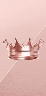 Rose gold crown on a textured rose background.