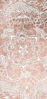 Intricate rose gold floral mobile wallpaper.