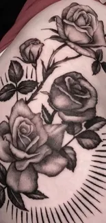 Elegant rose tattoo design on skin, perfect for wallpaper.