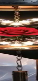 Elegant mobile wallpaper showcasing a red rose with chains.