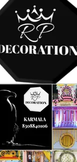 Elegant black and colorful RP Decoration wallpaper design.