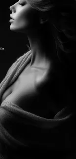 Black and white silhouette portrait wallpaper.