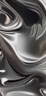 Fluid silver abstract mobile wallpaper