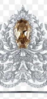 Silver tiara wallpaper with intricate design and sparkling elements.