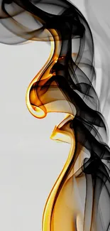 Abstract smoke art with amber hues