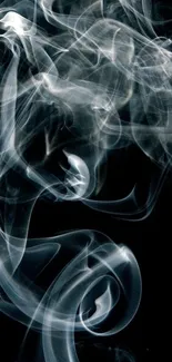 Artistic smoke pattern on black background wallpaper.