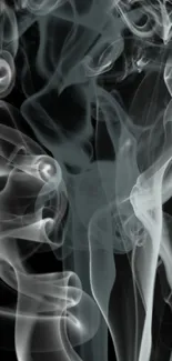 Elegant gray smoke art on a dark background, perfect for mobile wallpaper.