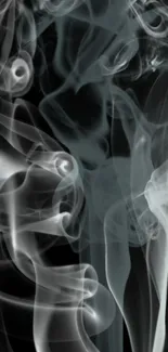 Abstract smoke design on black background wallpaper.