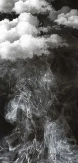 Wispy white smoke against a dark background, perfect for mobile screens.