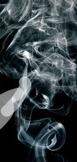 Elegant swirling smoke on a dark background wallpaper.