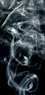 Artistic smoke swirls on a black background wallpaper.