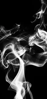 Abstract black and white smoke design wallpaper for mobile phones.