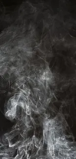 Elegant smoke pattern on black background wallpaper.