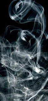 Elegant swirling smoke on dark background wallpaper.