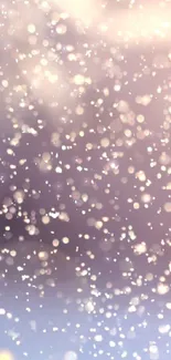 Serene purple and pink snowfall mobile wallpaper.