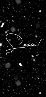 Elegant black and white snowfall wallpaper for phones.