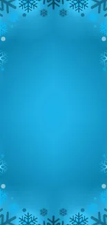 Blue wallpaper with snowflake patterns and winter theme.