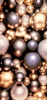 Elegant mobile wallpaper with glowing spheres.