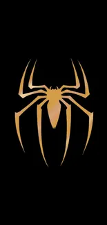 Gold spider logo on black mobile phone wallpaper.