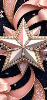 Elegant starry floral wallpaper with intricate design and sparkling accents.