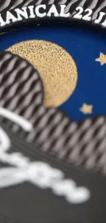 Starry moon design on a watch dial wallpaper.