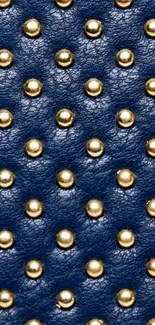 Navy blue leather with gold studs wallpaper.