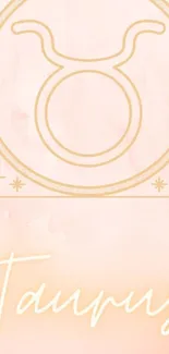 Elegant Taurus zodiac mobile wallpaper in soft pastel colors.