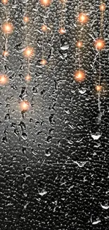 Elegant black wallpaper with textured surface and glowing dots design.