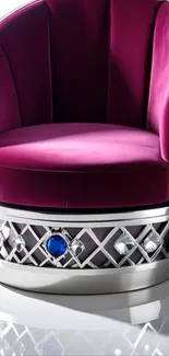 Luxury velvet chair with metallic accents.