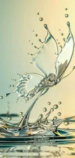 Surreal water splash shaped like a butterfly.