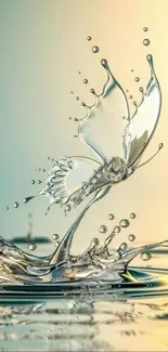 Stunning water splash butterfly design with blue and yellow hues.